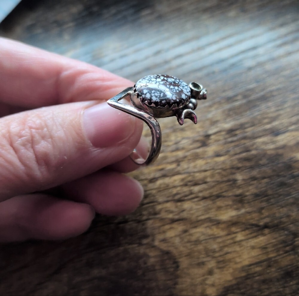 Silver Wild Horse Jasper Stone Ring - Picture 3 of 14